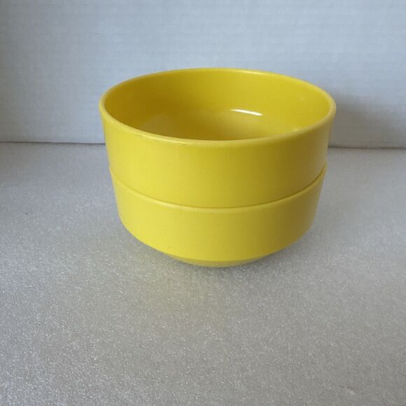 Vintage Dallas Ware Yellow Soup Cereal Bowl Set of 2 Bowls Stackable 4.25” - Picture 4 of 8